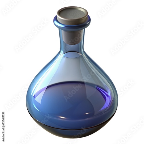 Glass container filled with elegant whiskey reflects shiny crystal decanter Transparent glass decanter showcases classy pour of clear 3d render Transparent glass decanter isolated on white background