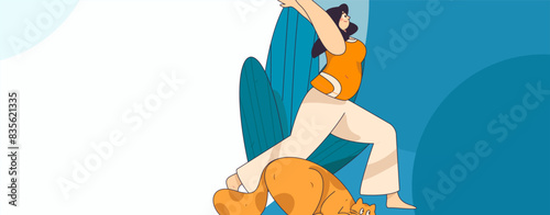 Practicing yoga, physical and mental health, flat vector character concept, operation hand drawn illustration
