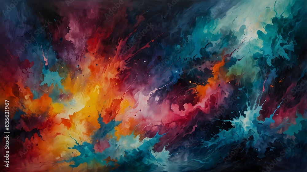 The surreal landscape of dreams through an abstract painting ai_generated