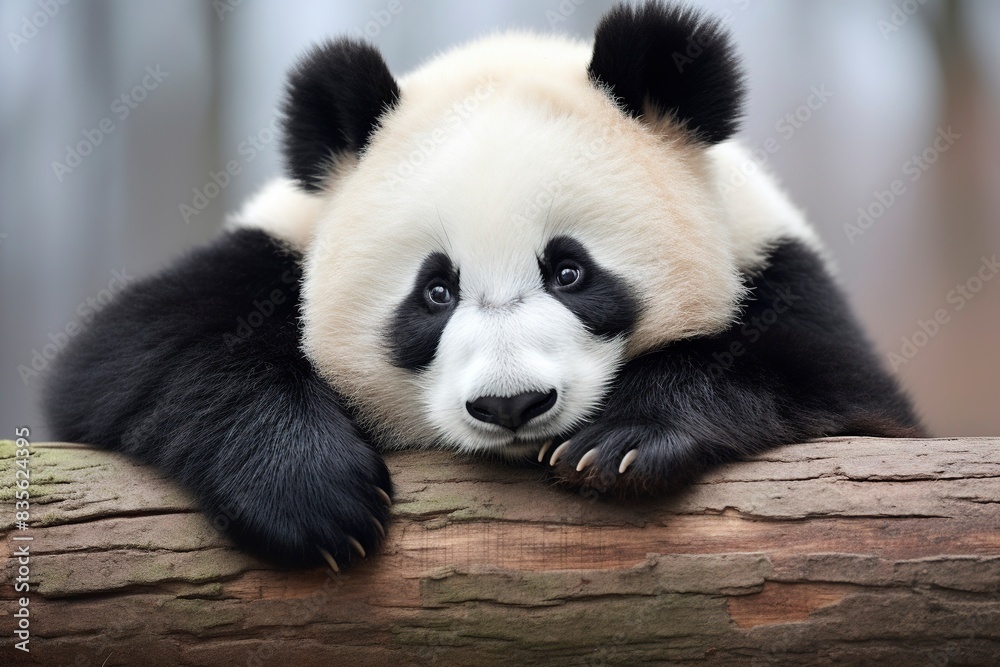 giant panda eating bamboo, generative ai