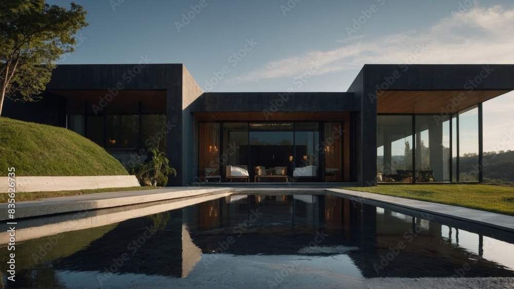 modern luxury house with concrete floor modern luxury house with concrete floor