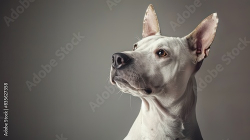 bull terriers dog portrait wallpaper with good expression and blurred neutral background 