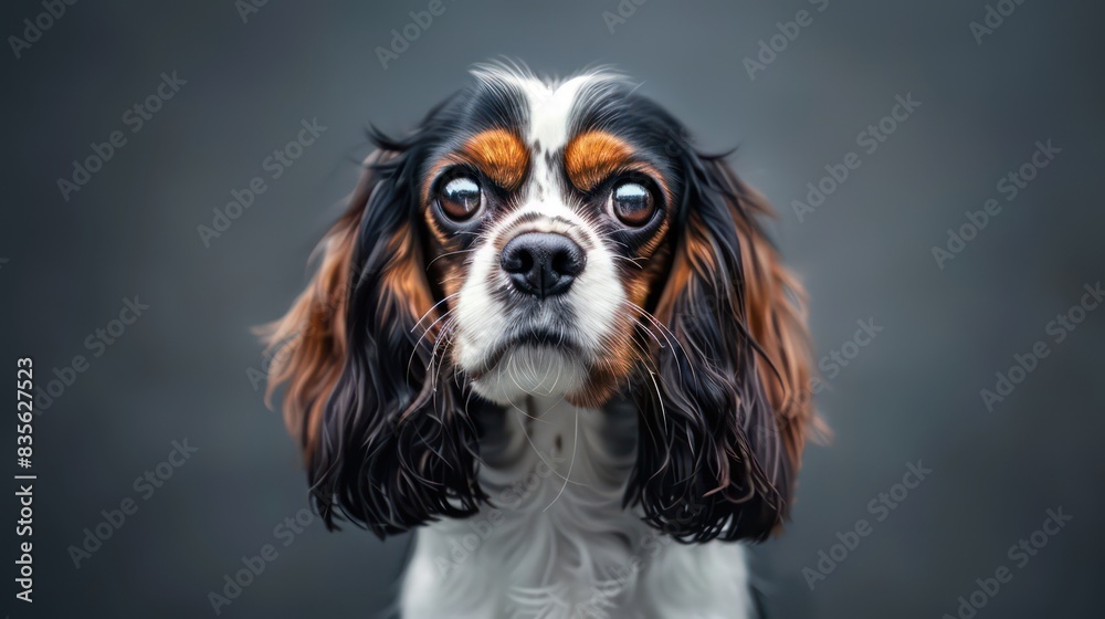 cavalier king charles spaniel dog portrait wallpaper with good expression and blurred neutral background cavalier king charles spaniel dog portrait wallpaper with good expression and blurred neutral background