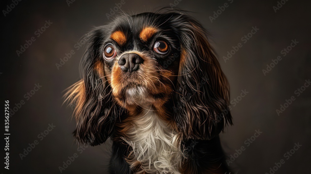 cavalier king charles spaniel dog portrait wallpaper with good expression and blurred neutral background cavalier king charles spaniel dog portrait wallpaper with good expression and blurred neutral background