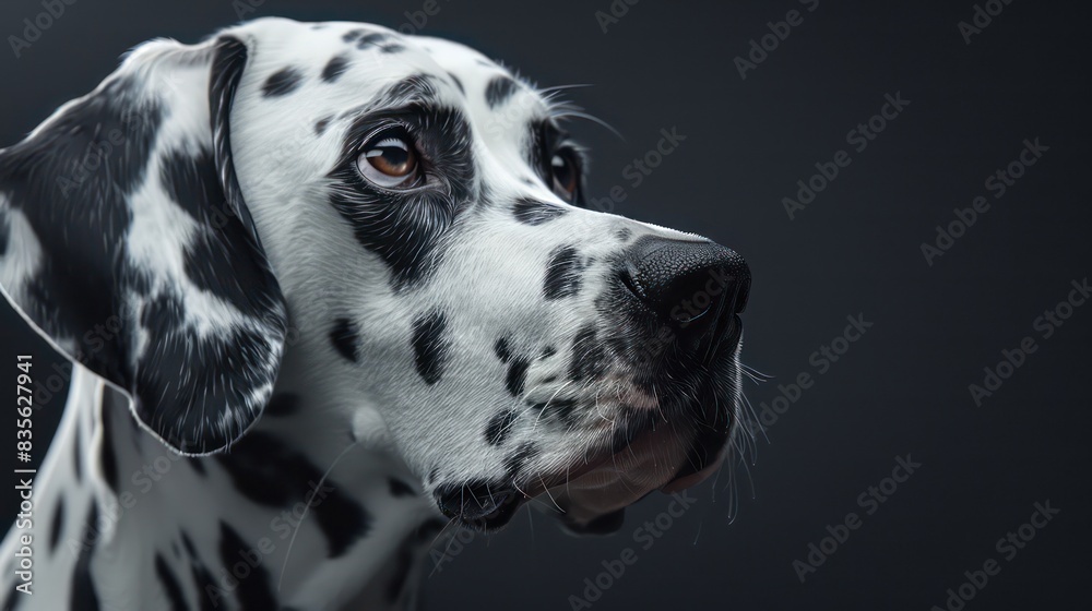 dalmatian dog portrait wallpaper with good expression and blurred neutral background dalmatian dog portrait wallpaper with good expression and blurred neutral background