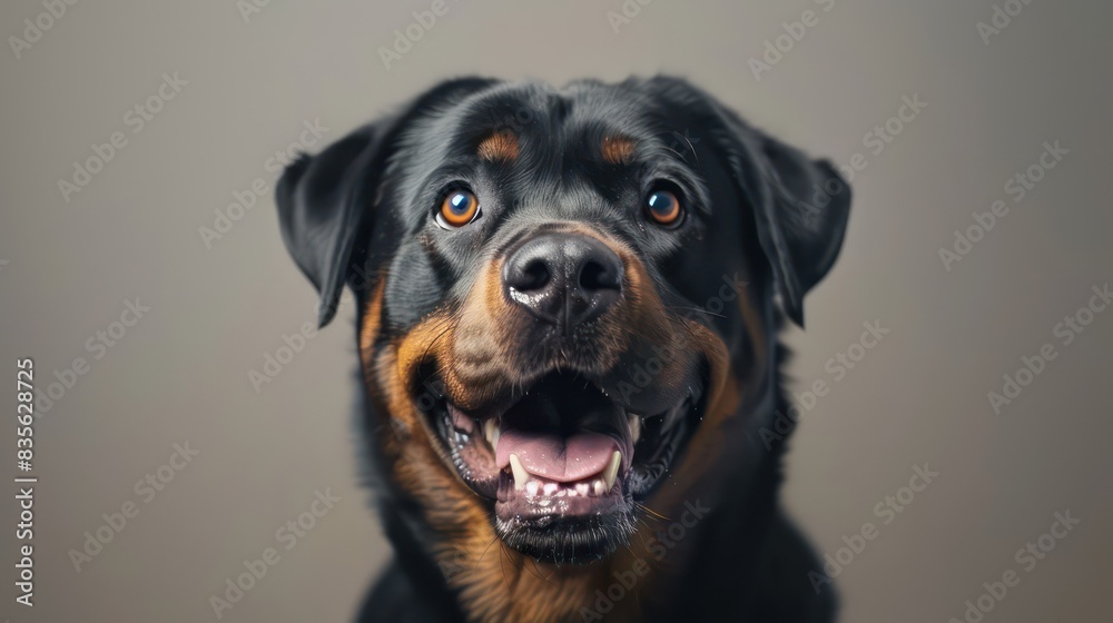 rottweiler dog portrait wallpaper with good expression and blurred neutral background rottweiler dog portrait wallpaper with good expression and blurred neutral background