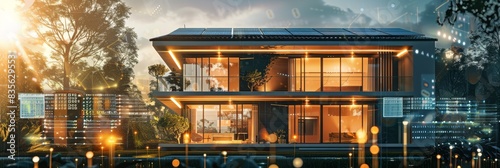 wide banner design of a infographic diagram for battery packs alternative electric clean energy storage system at smart home with solar panels roof as backup or sustainable energy concepts