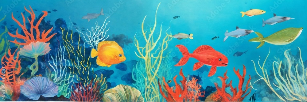 Fototapeta premium Serene undersea scene cut out