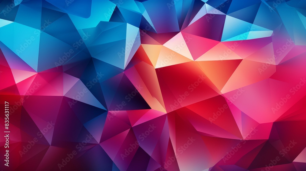 Fototapeta premium Modern and detailed geometric crystal cluster design with abstract patterns and bright colors for a unique and contemporary look.
