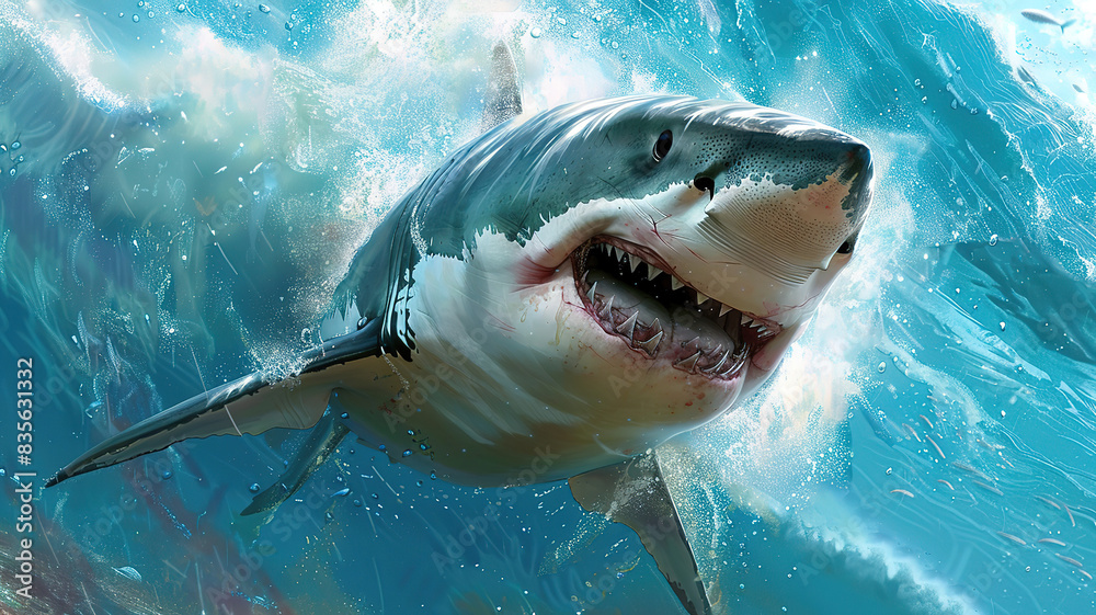 Obraz premium Beautiful Hammerhead shark high quality background