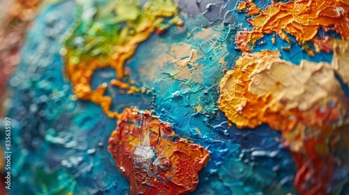 Close up  vibrant clay-style illustration of planet Earth  textured and handcrafted  with bright playful colors  appealing to children