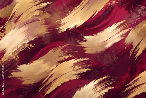 background with rich burgundy, gold, and cream brushstrokes