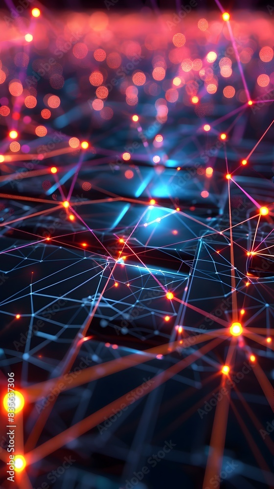 Mesmerizing Digital Landscape of Abstract Technological Connections and Illuminations Mesmerizing Digital Landscape of Abstract Technological Connections and Illuminations