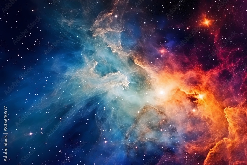 Spectacular Photo of Space. View of the Universe. Nebula Dance of Colors