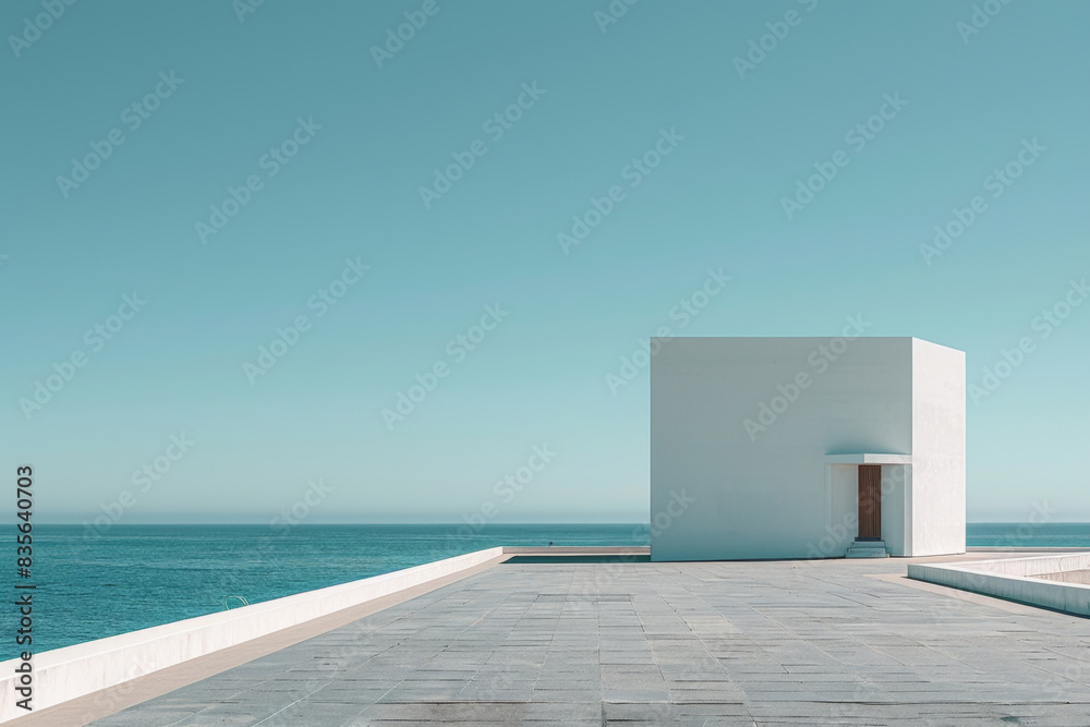 Modern buildings by the lake. Empty architectural background. Modern buildings by the lake. Empty architectural background.
