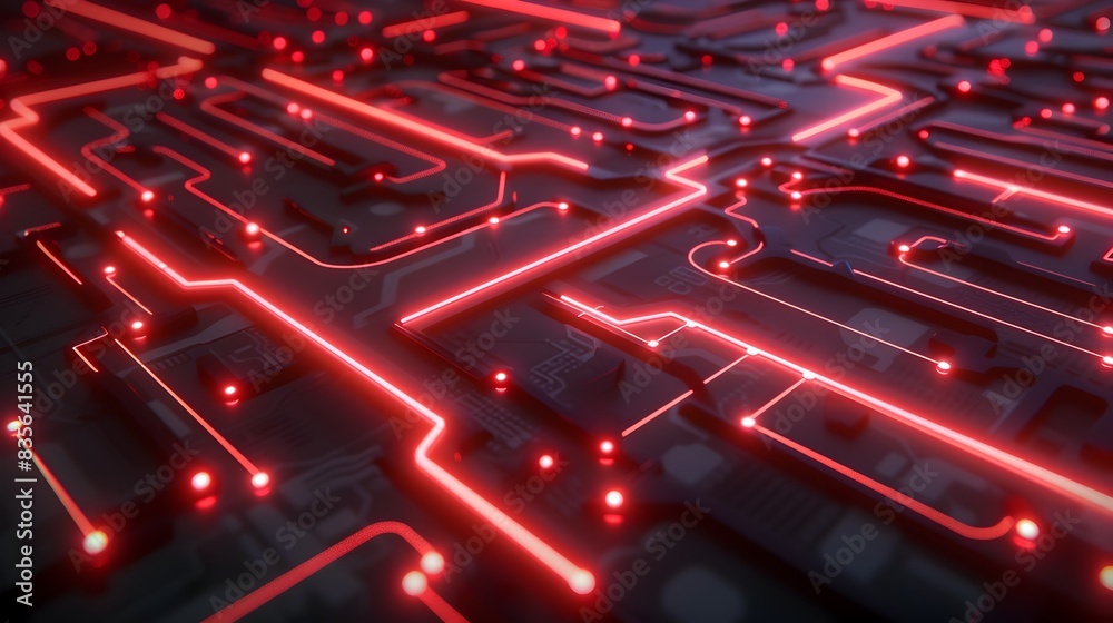 Glowing Futuristic Circuit Board Digital Abstract Art Glowing Futuristic Circuit Board Digital Abstract Art