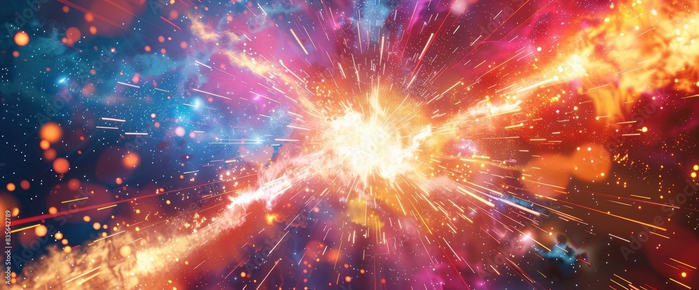 Abstract Cosmic Energy Bursts With A Celestial Theme, Cartoon Style, Background Abstract Cosmic Energy Bursts With A Celestial Theme, Cartoon Style, Background