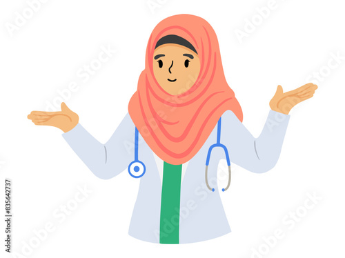 Muslim Female Medical Doctor Illustration