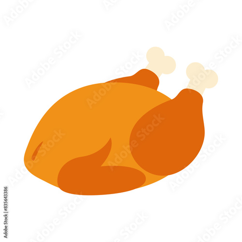 Roasted turkey Traditional Thanksgiving food in trendy holiday shades Greetings design element idea