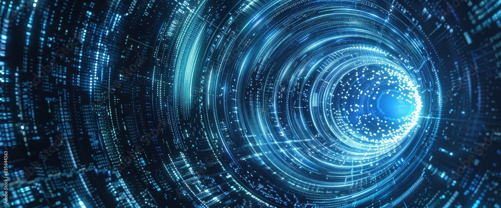 Abstract Data Spirals In A Futuristic Environment, Cartoon Style, Background Abstract Data Spirals In A Futuristic Environment, Cartoon Style, Background