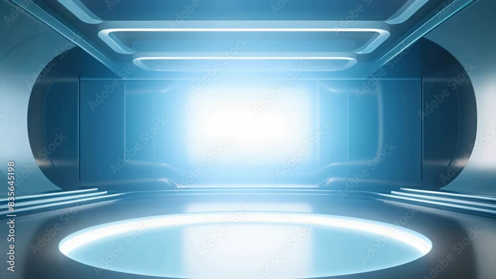 podium Futuristic showcase with platform for product displaying. Empty modern stage display. Seamless looping motion design. Video animation Ultra HD 4K 3840x2160
