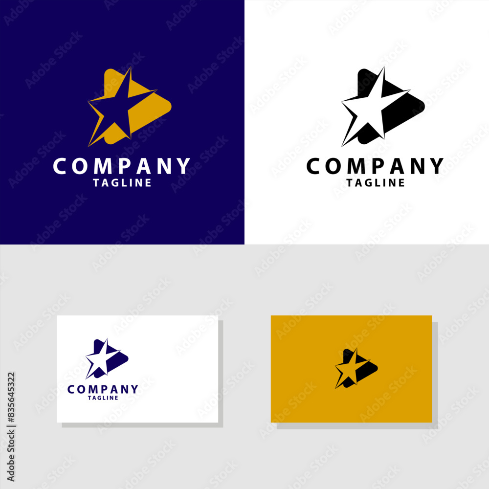 Naklejka premium star play logo design vector