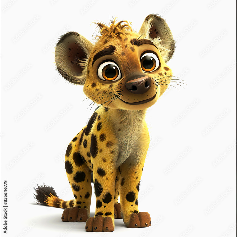 Cute Hyena cartoon character. Realistic 3D Hyena cartoon Illustration Cute Hyena cartoon character. Realistic 3D Hyena cartoon Illustration
