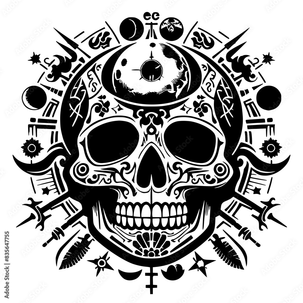 Skull head silhouette Skull head silhouette
