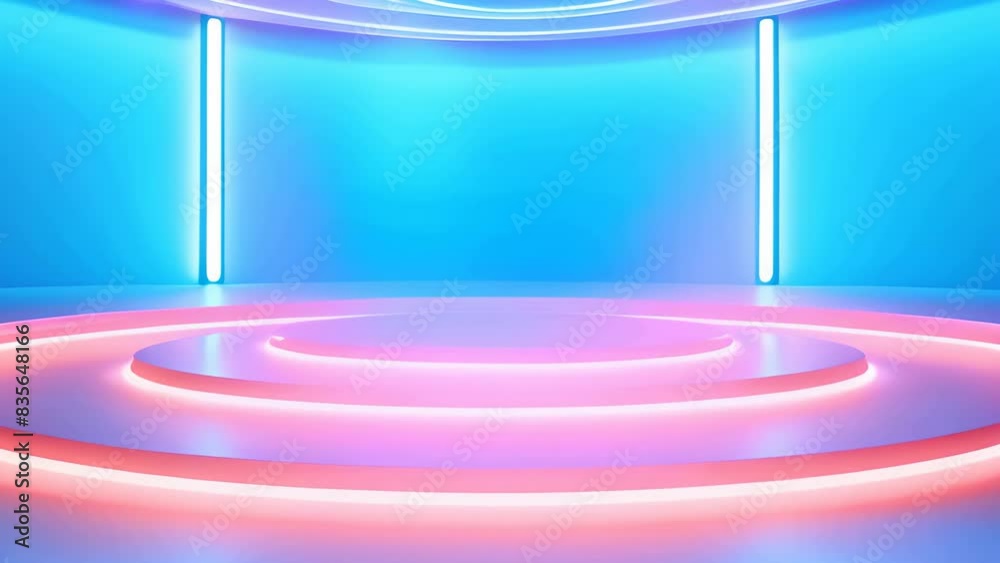 podium Futuristic showcase with platform for product displaying. Empty modern stage display. Seamless looping motion design. Video animation Ultra HD 4K 3840x2160
