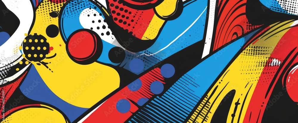 Abstract Designs Using Primary Colors, Cartoon Style, Background Abstract Designs Using Primary Colors, Cartoon Style, Background