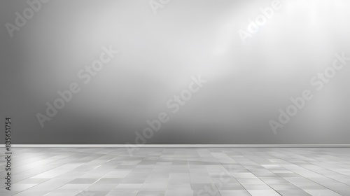 Empty Bright Room with Tiled Floor