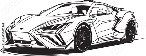 Car outline line art coloring page, illustration
 photo