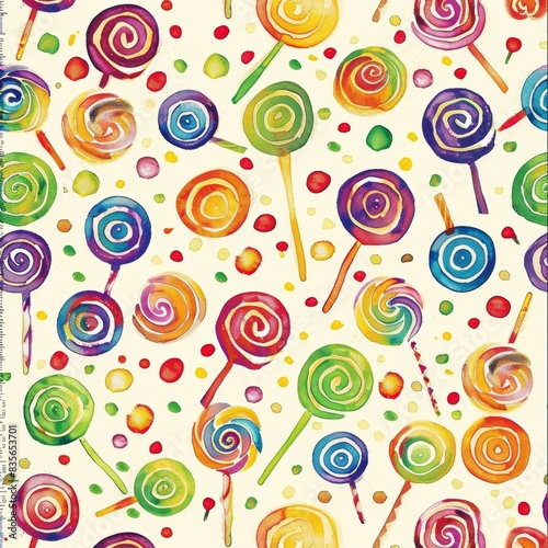 World of sweets seamless pattern lollipops, gummy candies, and shaped treats. sweets parade, cartoon candy pattern delight.