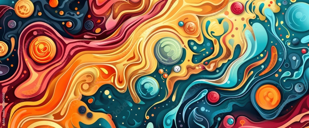 Abstract Designs With Organic Patterns, Cartoon Style, Background Abstract Designs With Organic Patterns, Cartoon Style, Background