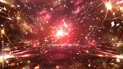 宇宙に輝く星々と光の背景　Generative AI