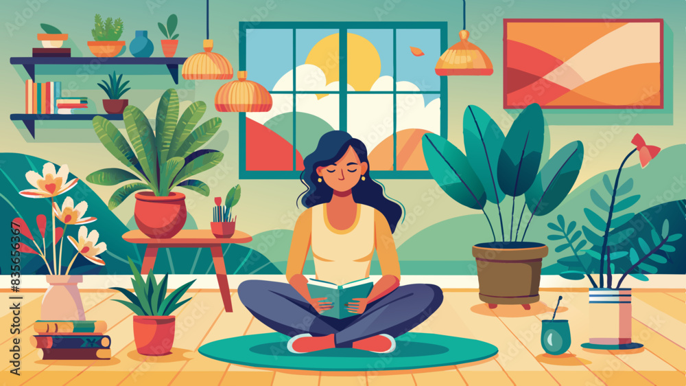 Fototapeta premium a lady doing meditation