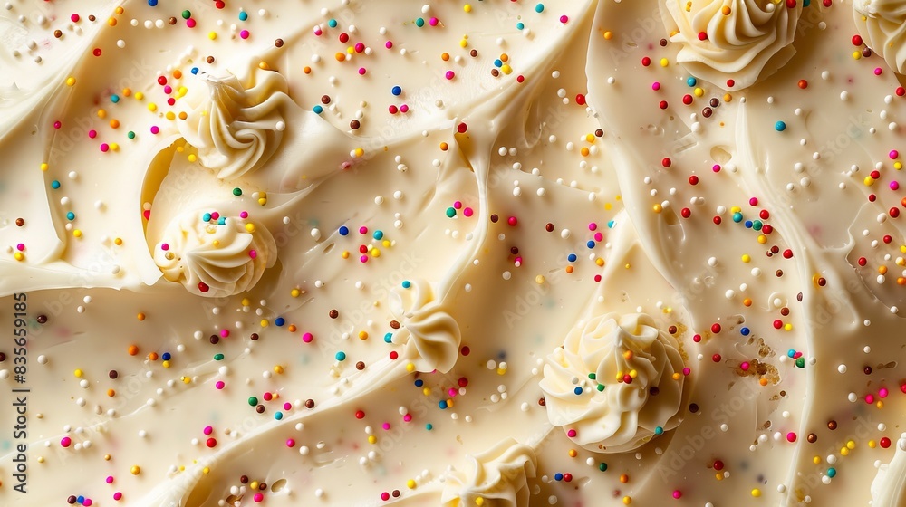 Cake frosting texture with sprinkles on top 