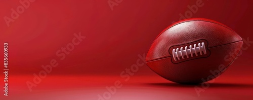 Photo of a football on an isolated red background