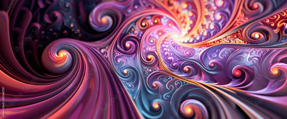 Abstract Fractal Patterns, Cartoon Style, Background Abstract Fractal Patterns, Cartoon Style, Background