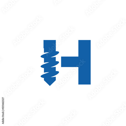 Letter H Drilling logo icon vector template