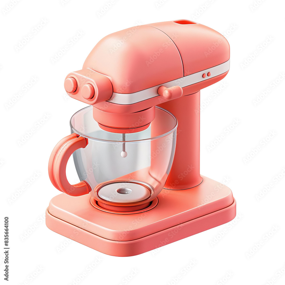 High-quality pink stand mixer isolated on white background, perfect for modern kitchens and baking enthusiasts. Stylish and functional design. isolated on a transparent background. High-quality pink stand mixer isolated on white background, perfect for modern kitchens and baking enthusiasts. Stylish and functional design. isolated on a transparent background.