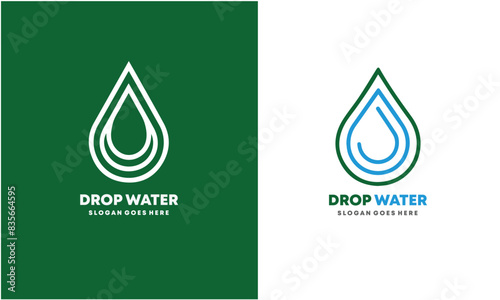 Organic drop water logo designs vector photo