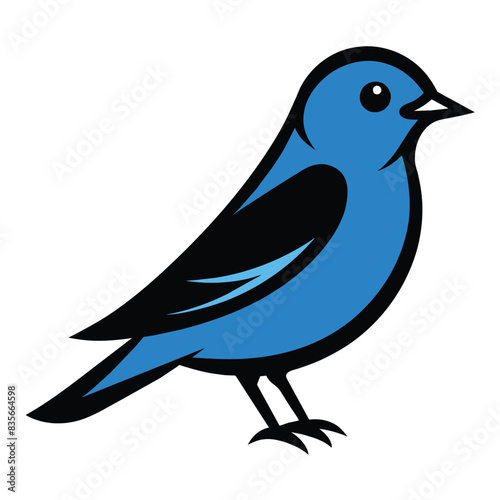 Solid color Eastern Bluebird animal vector design