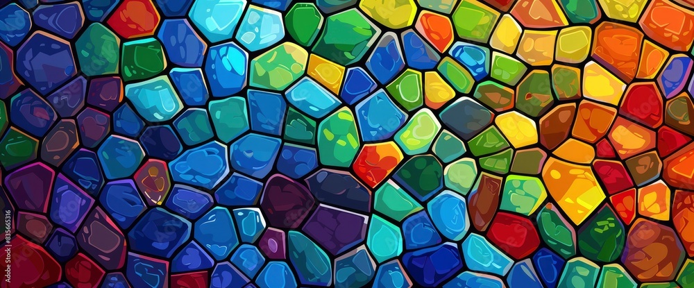 Abstract Mosaic Patterns, Cartoon Style, Background Abstract Mosaic Patterns, Cartoon Style, Background