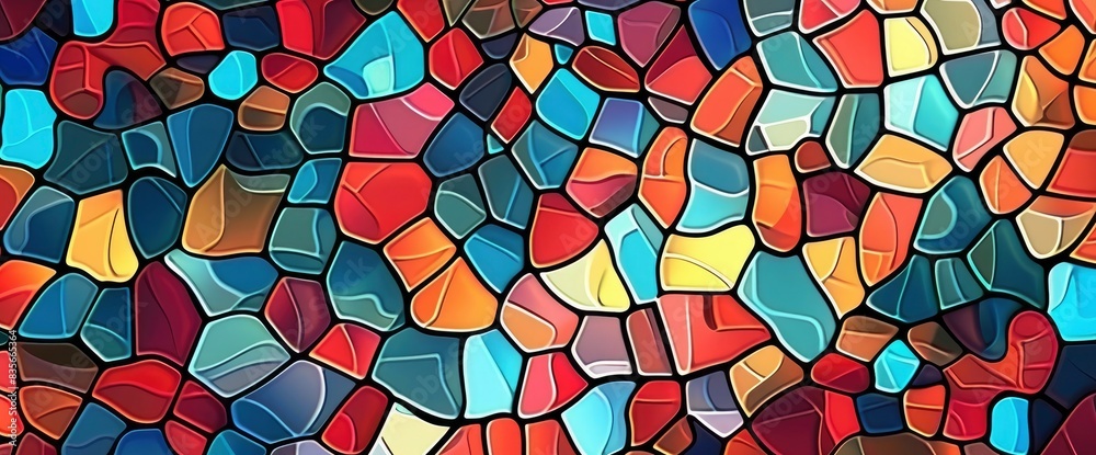 Abstract Mosaic Patterns, Cartoon Style, Background Abstract Mosaic Patterns, Cartoon Style, Background