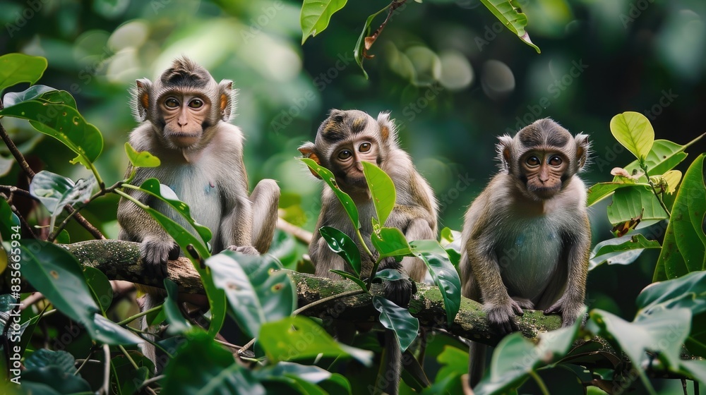 Fototapeta premium Monkeys living in their native environment