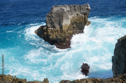 big rock on the sea