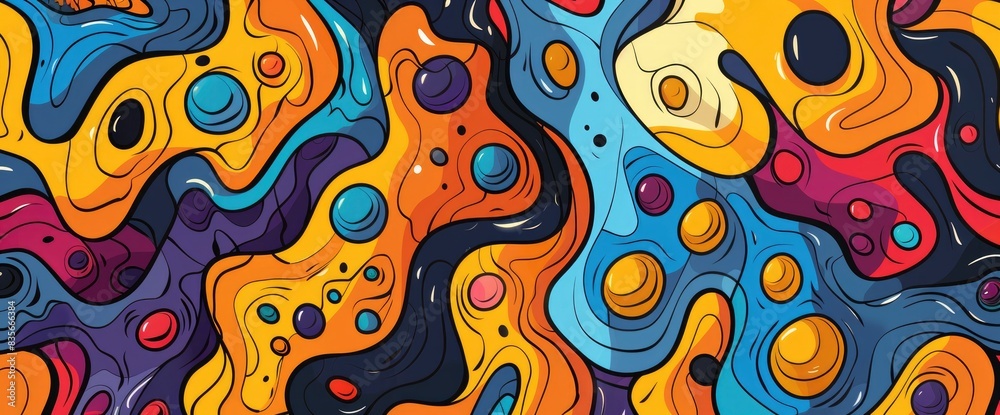 Abstract Patterns With Repetitive Motifs, Cartoon Style, Background