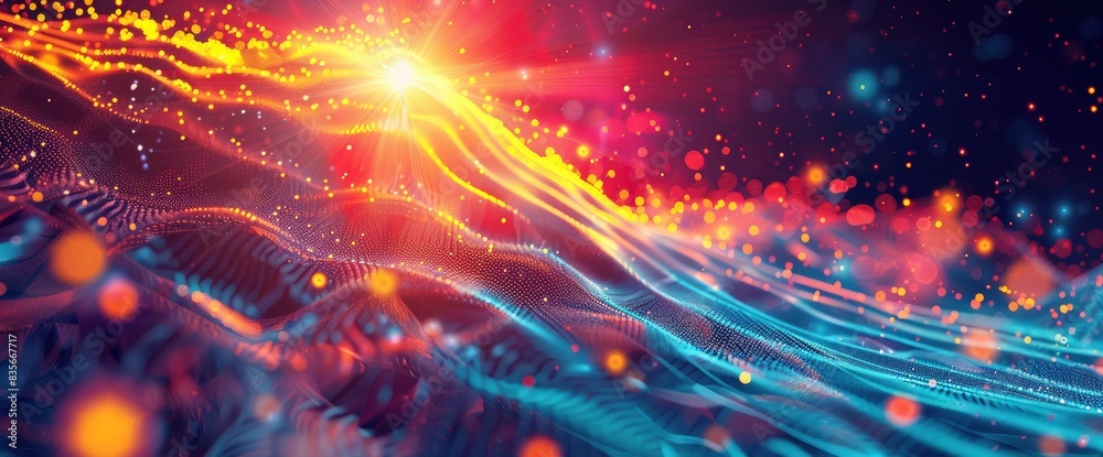 Abstract Representation Of Energy Resonance In A Digital Landscape With A Radiant Glow, Cartoon Style, Background Abstract Representation Of Energy Resonance In A Digital Landscape With A Radiant Glow, Cartoon Style, Background