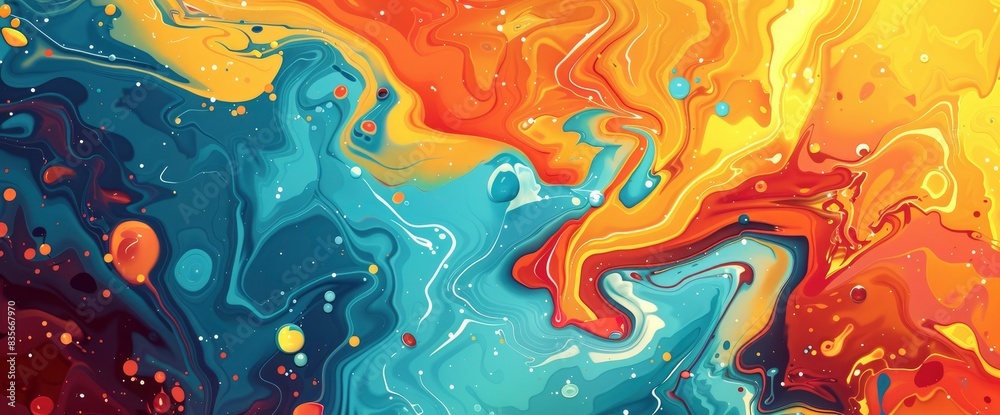 Abstract Representation Of Energy Transformation In A Fluid Medium, Cartoon Style, Background Abstract Representation Of Energy Transformation In A Fluid Medium, Cartoon Style, Background